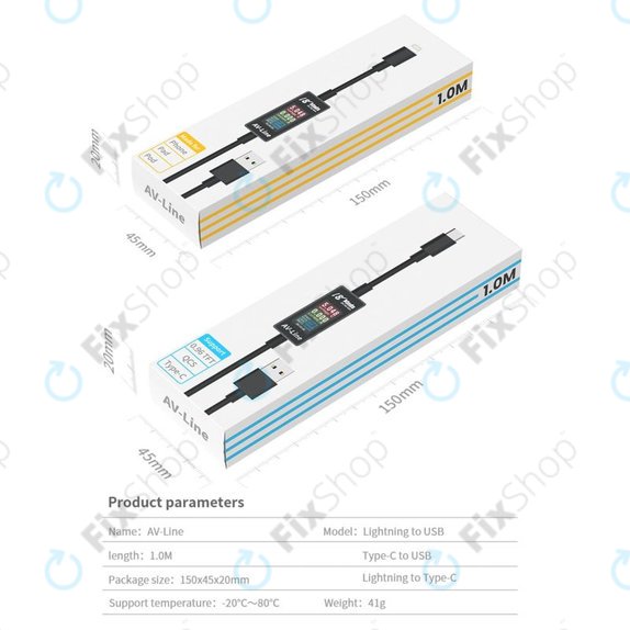 AV-Line - polnilni kabel za pametno zaznavanje (Lightning - USB-A)