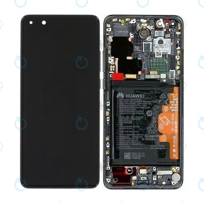 Huawei P40 Pro - LCD zaslon + steklo na dotik + okvir + baterija + senzor prstnih odtisov (Black) - 02353PJG Genuine Service Pack