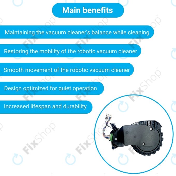 Xiaomi Robot Vacuum X20, S10, Dreame X30, X20, X10 Pro - Kolo z Motorjem (Levo) (Črna)