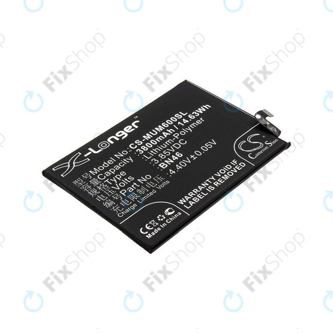 Baterija za Xiaomi Redmi Note 8T, 3800mAh, Li-Pol, 3.85 V, BN46, HQ