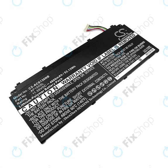 Baterija za Acer Aspire S13, Chromebook R13, 4600mAh, Li-Pol, 11.55V, AP15O3K, HQ