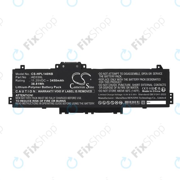 Baterija za HP 14, 15, 3450mAh, Li-Pol, 11.25V, AE03XL, HQ