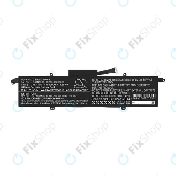 Baterija za Asus ROG Zephyrus G14 Ga401, 4850mAh, Li-Pol, 15.4V, C41N1908, HQ