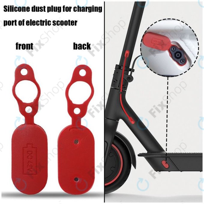 Xiaomi Mi Electric Scooter 1S, 2 M365, Essential, Pro, Pro 2 - Gumijasti pokrov konektorja za polnjenje z magnetom (Red)