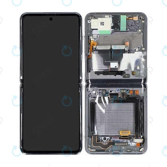 Samsung Galaxy Z Flip 5G F707B - LCD zaslon + steklo na dotik + okvir (Mystic Grey) - GH82-23351A Genuine Service Pack