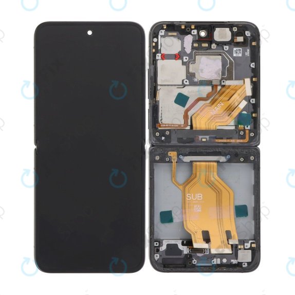 Xiaomi Mix Flip 2405CPX3DC - LCD zaslon + steklo na dotik + okvir (Black) OLED