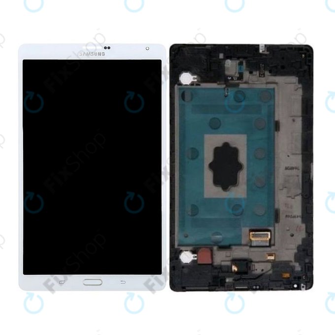 Samsung Galaxy Tab S 8.4 T705 - LCD zaslon + steklo na dotik + okvir (bleščeče bela) - GH97-16095A Genuine Service Pack