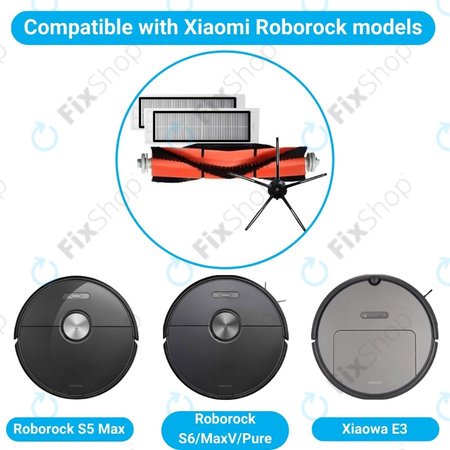 Xiaomi Roborock S5 (Mijia 1S), S5 Max, S6, S6 MaxV, S6 Pure, S7, S7 MaxV, Mi Robot Vacuum Mop (Mijia 1C), 1S, Xiaowa E2, Lite C10 - Standardni komplet (Črna)