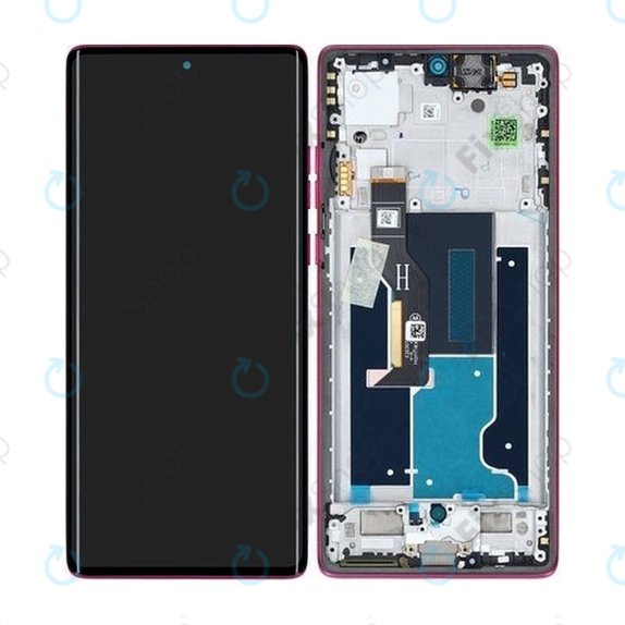 Motorola Edge 50 Fusion - LCD zaslon + steklo na dotik + okvir (Hot Pink) - 5D68C24345 Genuine Service Pack