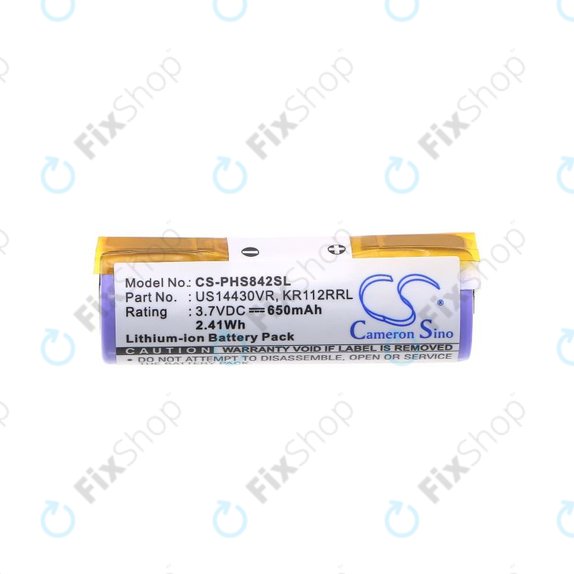 Baterija za Philips HS8420, 650mAh, Li-Ion, 3.7V, US14430VR, KR112RRL, HQ