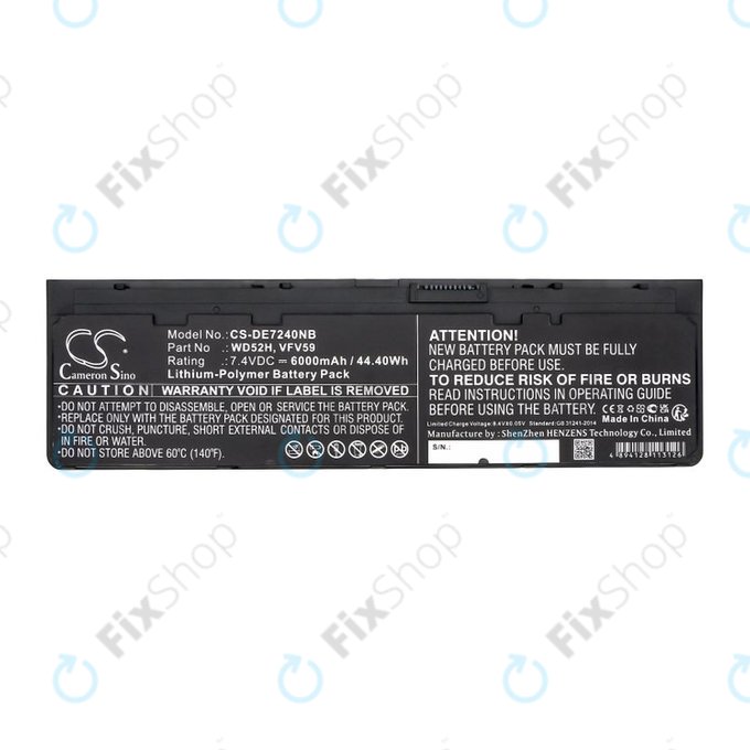 Baterija za Dell Latitude E7240, 7250, 12, 6000mAh, Li-Pol, 7.4V, VFV59, HQ