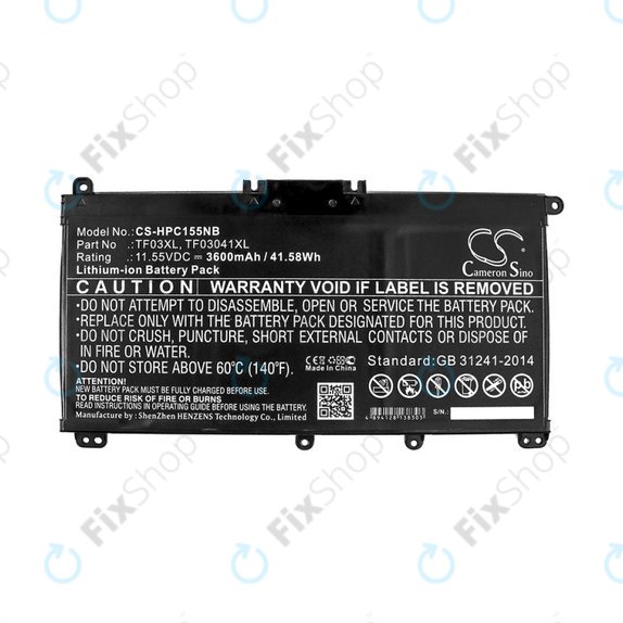 Baterija za HP Pavilion 14, 15, X360, 3600mAh, Li-Ion, 11.55V, TF03XL, HQ