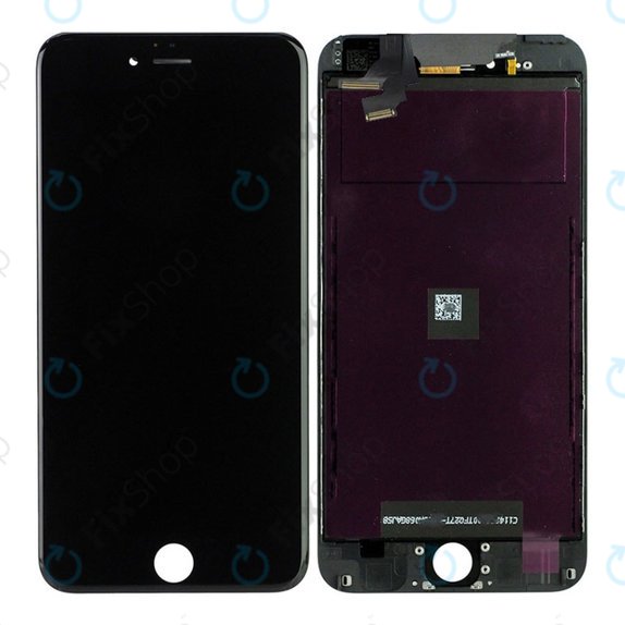 Zaslon za iPhone 6 Plus, Black, Steklo na dotik z okvirjem