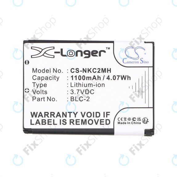 Baterija za Nokia 3310, 3330, 1220, 1260, 3560, 5510, 6650, 6800, BLC-2, Li-ion, 3.7V, 1100mAh, HQ