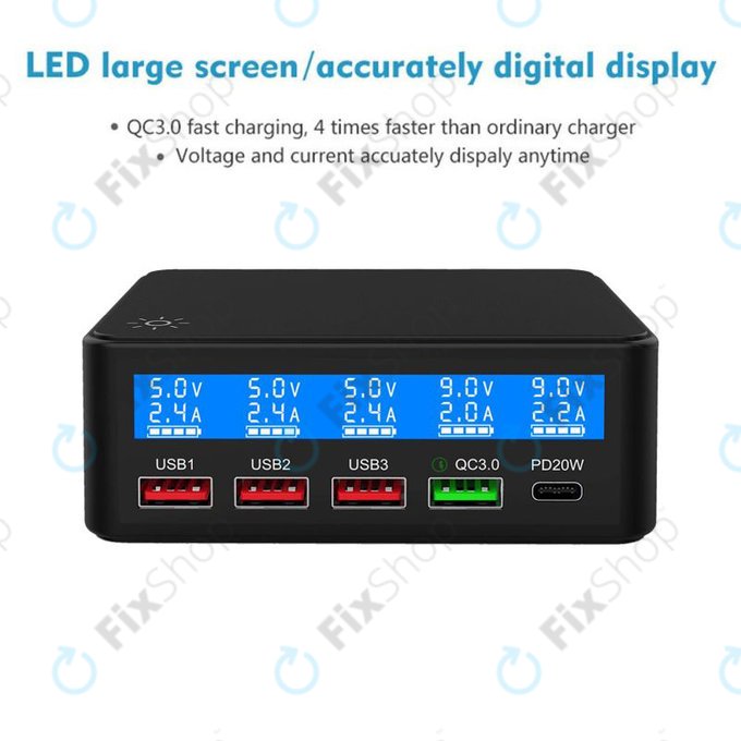 FixPremium - servisna polnilna postaja USB z USB 3.0 in USB-C