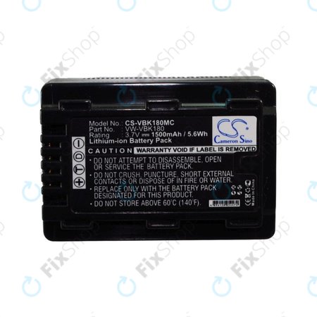 Baterija za Panasonic HDC, HC a SDR, 1500mAh, Li-Ion, 3.7V, VW-VBK180, HQ