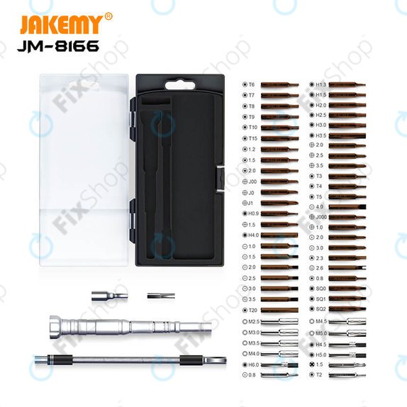 Jakemy JM-8166 - Komplet servisnega orodja za servis elektronike 61 v 1