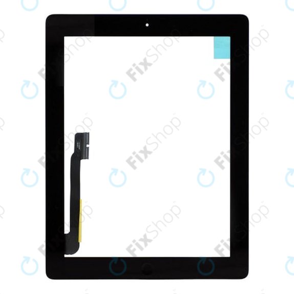 Steklo na dotik z gumbom Domov za iPad 3, iPad 4, Black