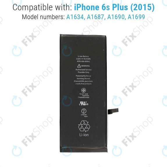 Baterija za iPhone 6S Plus, 2750mAh, FixPremium