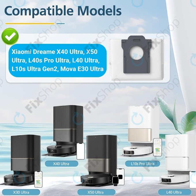 Vrečka za sesalnik, 2 kos za Xiaomi Dreame X40 Ultra, X50 Ultra, L40s Pro Ultra, L40 Ultra, L10s Ultra Gen2, Mova E30 Ultra, Mova V50 Ultra, P60