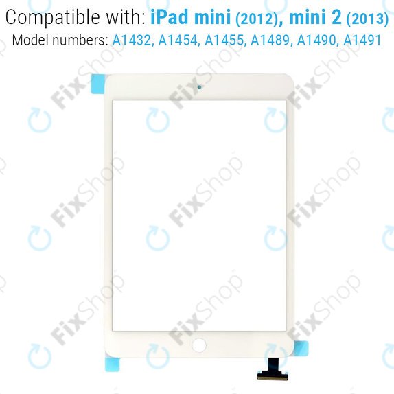 Steklo na dotik s priključkom IC za iPad Mini, Mini 2, White