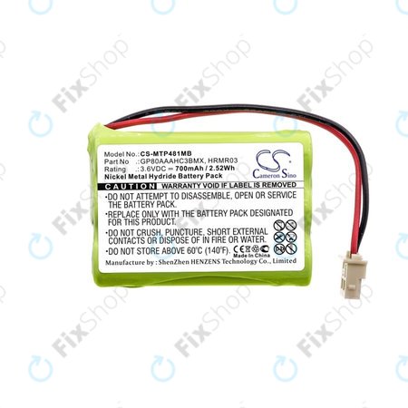 Motorola MBP481, MBP482, MBP483 - Baterija GP80AAAHC3BMX, GP80AAAHC3BMXZ, HRMR03 700mAh HQ