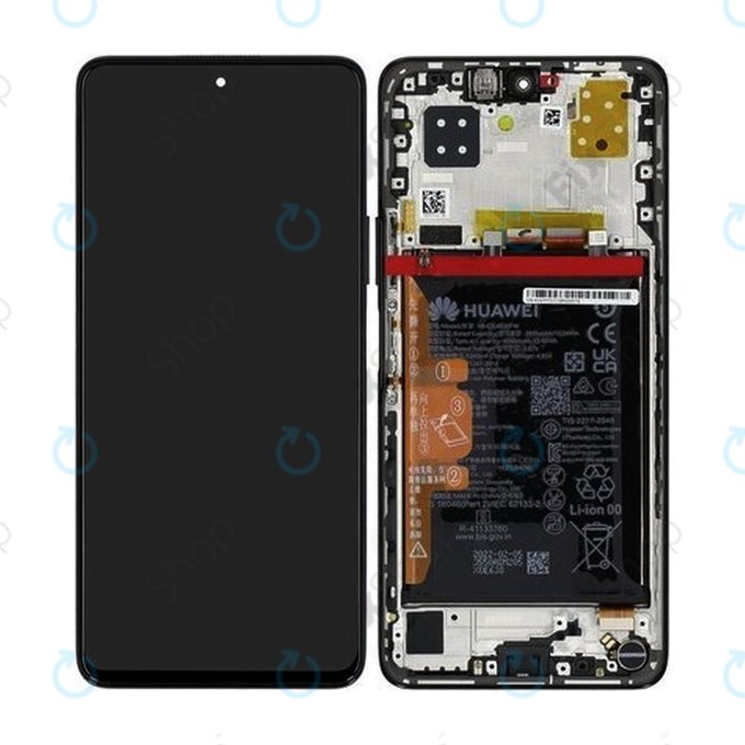 Huawei Nova 9 SE JLN-LX1 JLN-LX3 - LCD zaslon + steklo na dotik + okvir + baterija (Midnight Black) - 02354UVY Genuine Service Pack