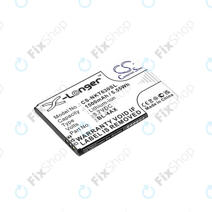 Baterija za Nokia 6300 4G, Nokia 8000 4G, 1500mAh, Li-Ion, 3.7V, BL-4AX, HQ