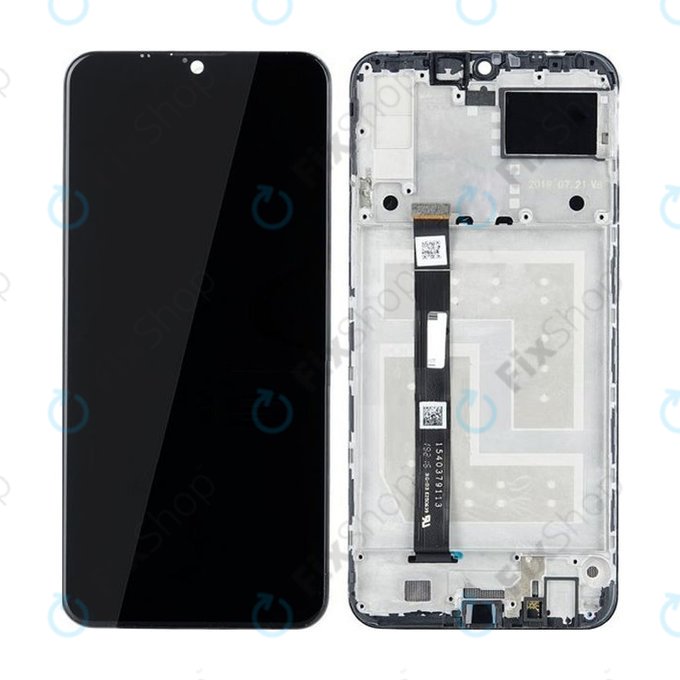 Lenovo K10 Note - LCD zaslon + steklo na dotik + okvir (Black) TFT