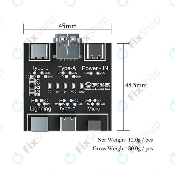 Mechanic DT3 - tester kablov (Lightning, USB-C, microUSB)