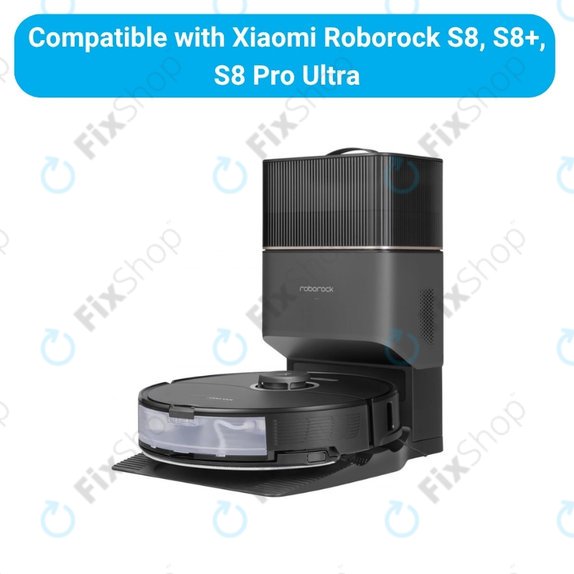 Komplet nadomestnih delov za Xiaomi Roborock S8, S8+, S8 Pro Ultra (1 par glavnih krtač, 2x Filter, 2x Stranska krtača – črna)