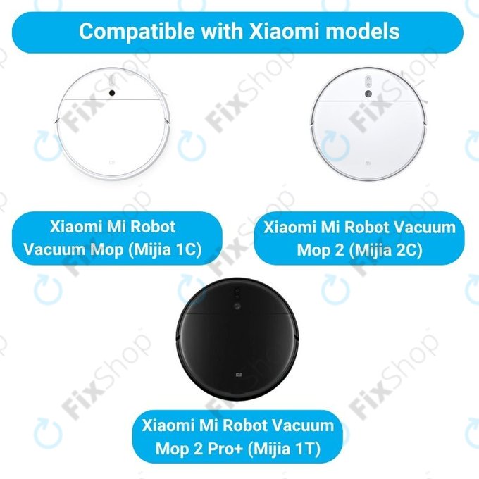Komplet nadomestnih delov za Xiaomi Mi Robot Vacuum Mop (Mijia 1C), 2 (Mijia 2C) 2 Pro+ (Mijia 1T) (1x Glavna krtača, 2x Filter, 2x Stranska krtača)