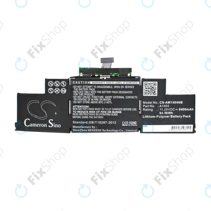 Apple MacBook Pro 15" A1398 (Late 2013 - Mid 2014) - Baterija A1494 8400mAh HQ