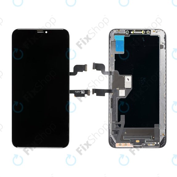 Zaslon Hard OLED za iPhone XS Max, Steklo na dotik z okvirjem, FixPremium