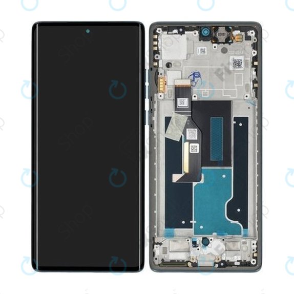 Motorola Edge 50 Fusion - LCD zaslon + steklo na dotik + okvir (Forest Blue) - 5D68C24633 Genuine Service Pack