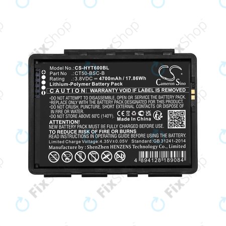 Baterija za Honeywell CT50, Dolphin CT60, 4700mAh, Li-Pol, 3.8V, CT50-BSC-B, HQ