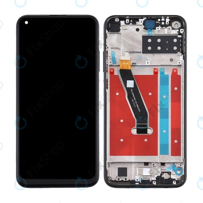 Huawei P40 Lite E - LCD zaslon + steklo na dotik + okvir (Midnight Black) TFT