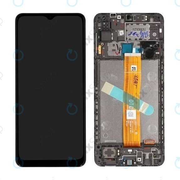 Samsung Galaxy A12 A127F, A032F - LCD zaslon + steklo na dotik + okvir (Black) - GH82-26485A, GH82-26486A Genuine Service Pack