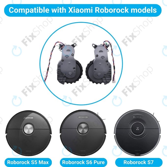 Xiaomi Roborock S5 Max, S6 Pure, S7 - Levo in desno kolo z Motorjem (Siva)