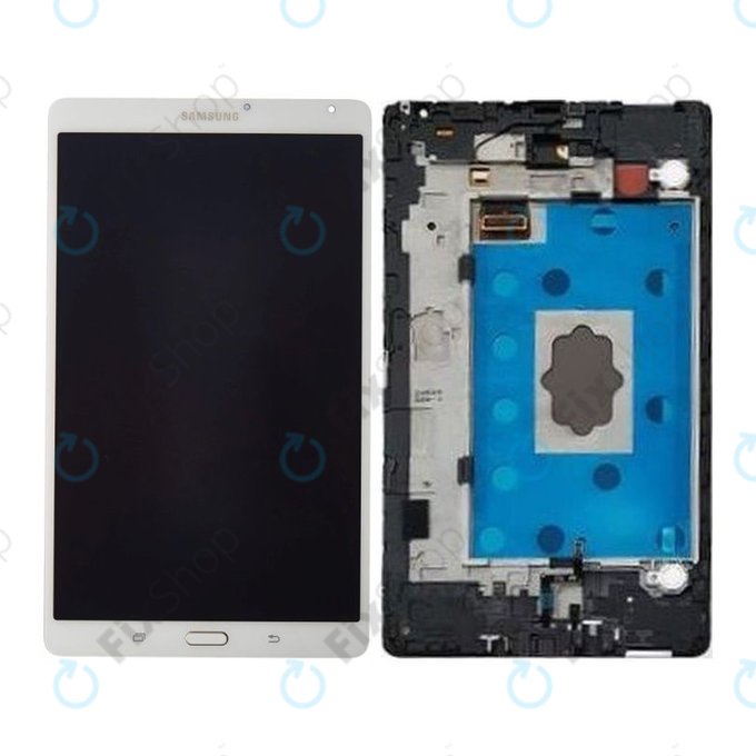 Samsung Galaxy Tab S 8.4 T700 - LCD zaslon + steklo na dotik + okvir (bleščeče bela) - GH97-16047A Genuine Service Pack