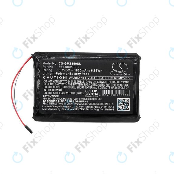 Baterija za Garmin Zumo 340LM, 350LM, 390LM, 1800mAh, Li-Pol, 3.7V, 361-00059-00, HQ