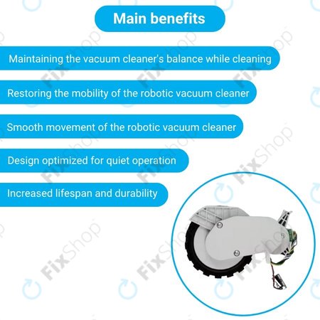 Xiaomi Robot Vacuum X20, S10, Dreame X30, X20, X10 Pro - Kolo z Motorjem (Desno) (Bela)