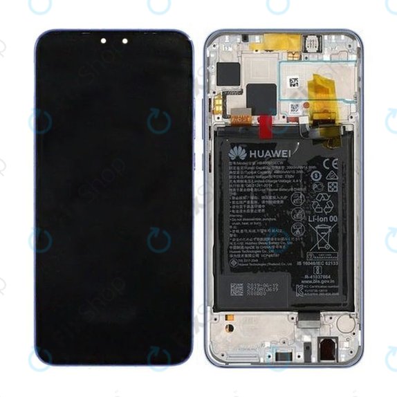 Huawei Y9 (2019) - LCD zaslon + steklo na dotik + okvir + baterija (Aurora Purple) - 02352FDU