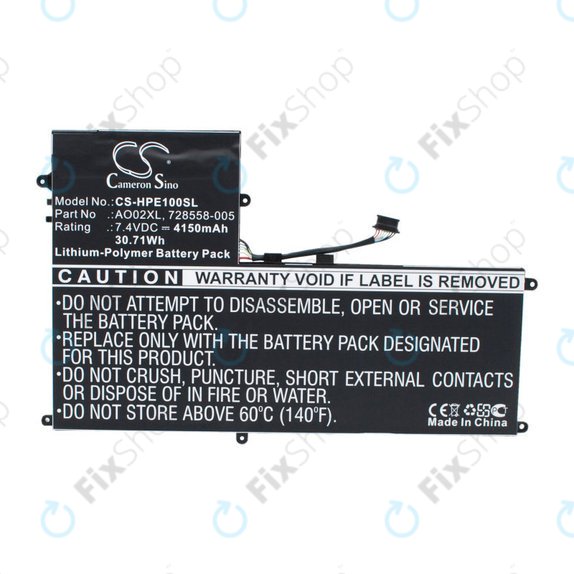Baterija za HP ElitePad 1000, ElitePad 1000 G2, UltraBook Series, 4150mAh, Li-Pol, 7.4V, AO02XL, HQ