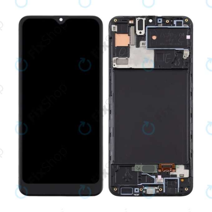 Samsung Galaxy A30s A307F - LCD zaslon + steklo na dotik + okvir (Prism Crush Black) TFT