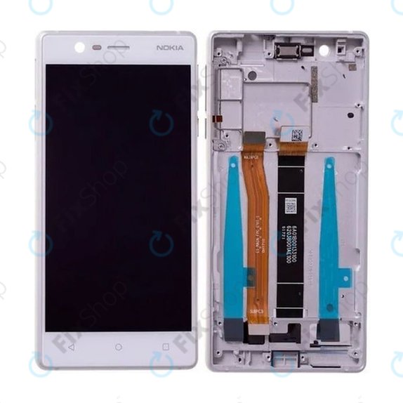 Nokia 3 - LCD zaslon + steklo na dotik + okvir (Silver White) - 20NE1SW0001 Genuine Service Pack