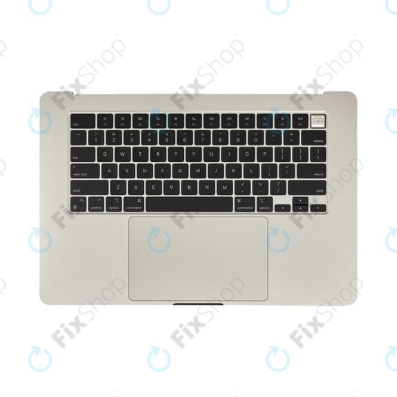 Zgornji okvir tipkovnice za MacBook Air 15", A3114 (2024), US tipkovnico in baterijo, Starlight, 661-40268, Genuine Apple