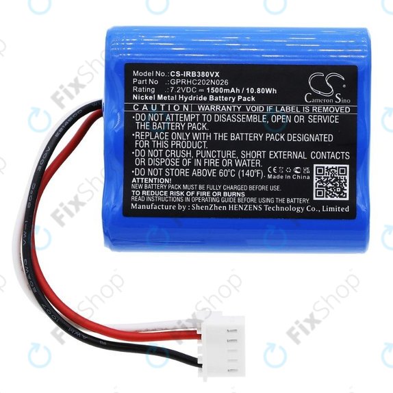 iRobot Braava 2000, 300, 380, 380T, 381, 390, Mint 5200, Mint Plus 5200, Proscenic JOJO Professional - Baterija GPRHC202N026, 4409709, W206001001399 Ni-MH 7.2V 1500mAh HQ