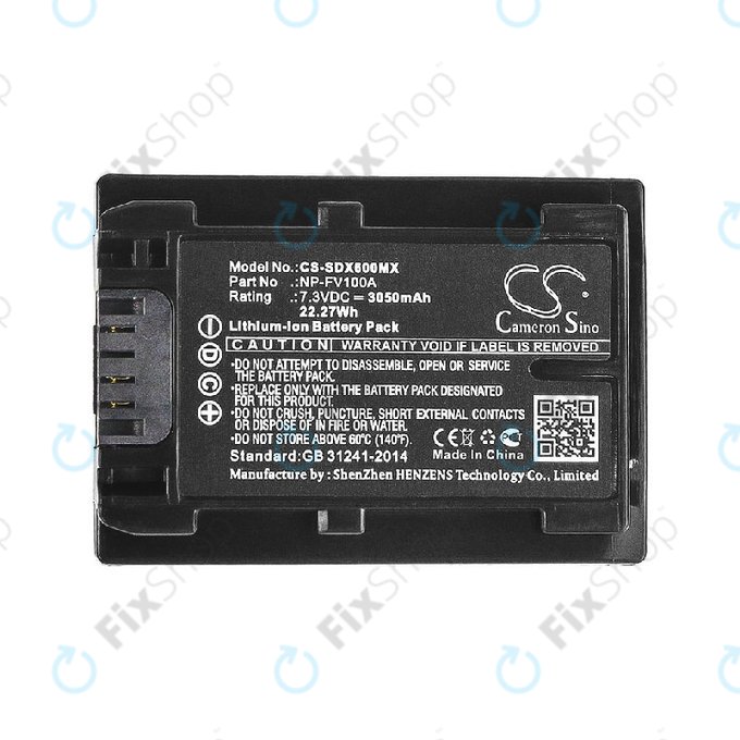 Baterija za Sony Fdr-Ax33, Sony Fdr-Ax40, 3050mAh, Li-Ion, 7.3V, NP-FV100A, HQ