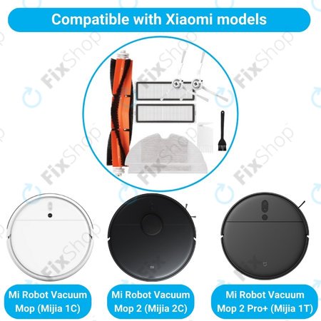 Xiaomi Mi Robot Vacuum Mop (Mijia 1C), 2 (Mijia 2C) 2 Pro+ (Mijia 1T) – Standardni komplet (Bela)